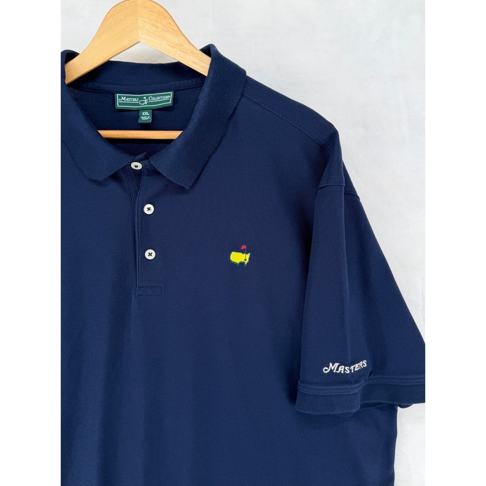 Masters Collection Men XXL Navy 100% Pima Cotton Augusta Nationals Golf Shirt